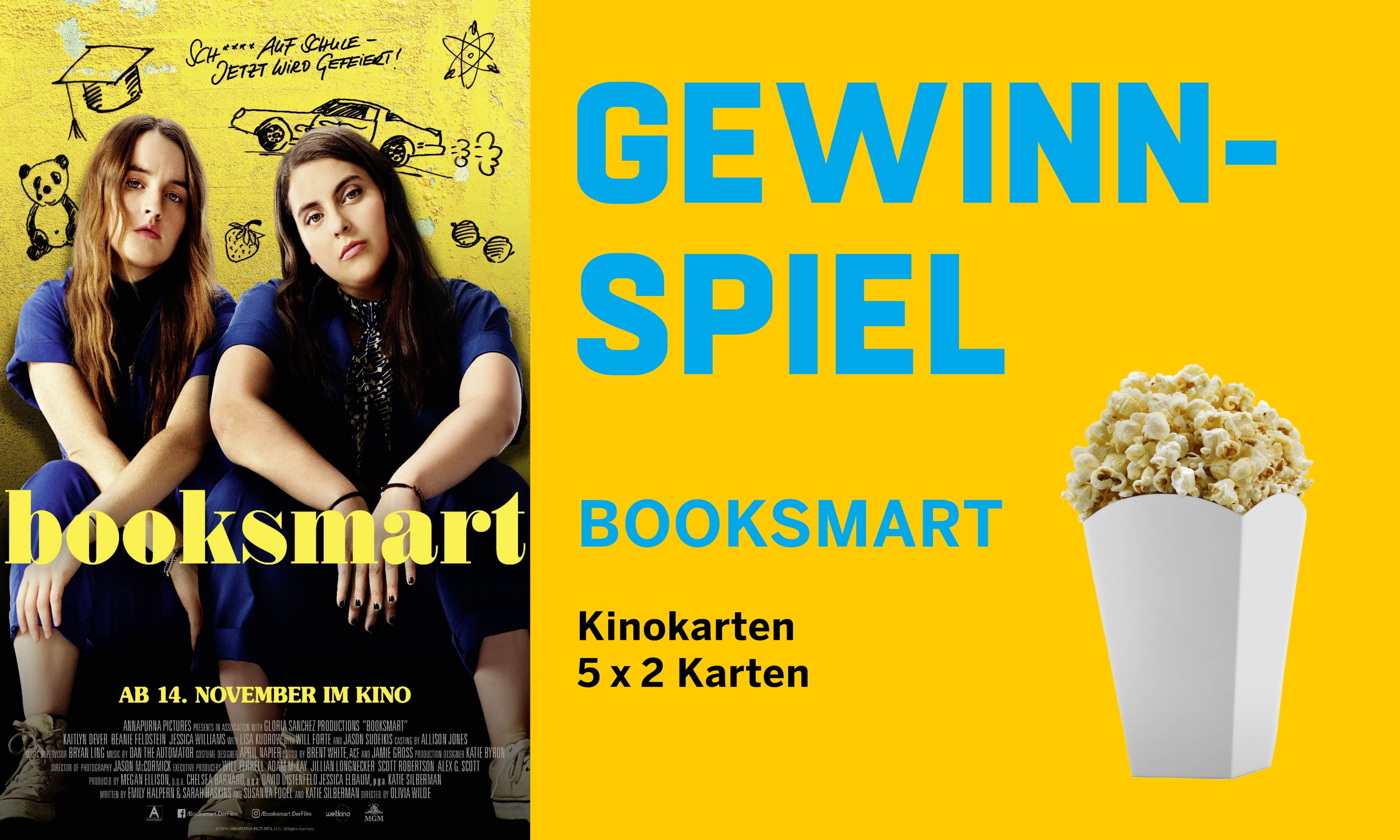 Für den Kinofilm BOOKSMART verlost das STUDIERENDENWERK 5x2 Kinokarten. Für Studierende der Universität Duisburg-Essen, der Folkwang Universität der Künste und der Hochschule Ruhr West.