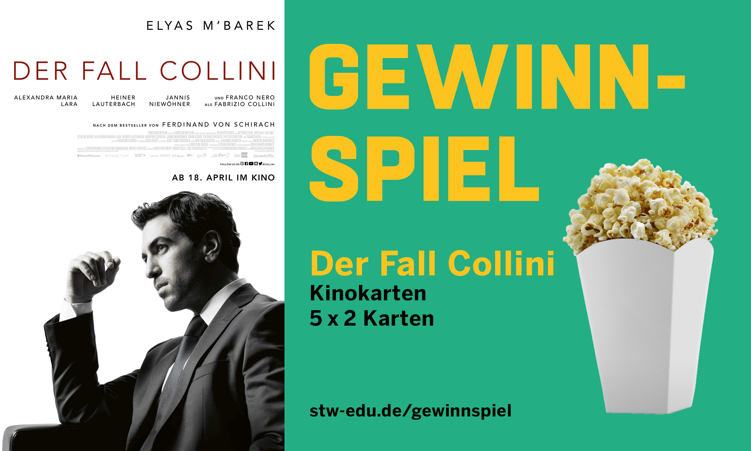 Gewinnspiel für 5x2 Kinokarten für den Film DER FALL COLLINI